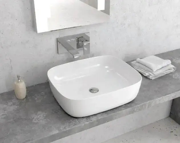 Lavabo Da Appoggio In Ceramica Bianca 50x40 WKG2413A