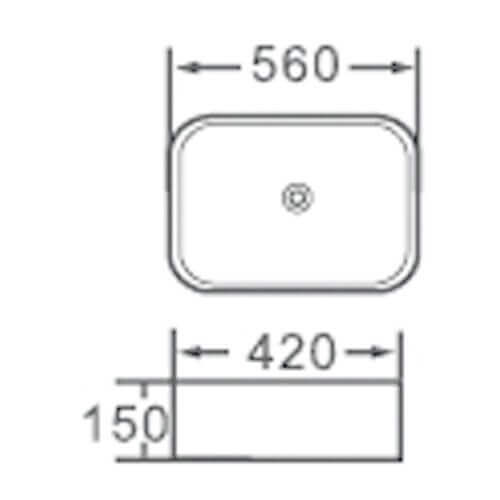 Lavabo Da Appoggio In Ceramica Bianca 56x42 - LB806W