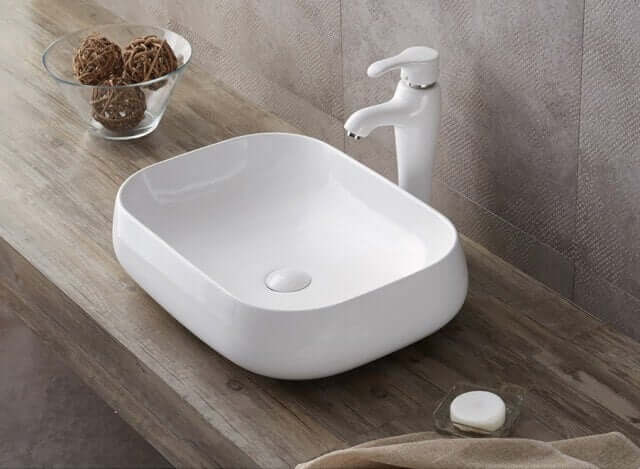 Lavabo Da Appoggio In Ceramica Bianca 56x42 - LB806W