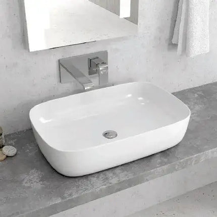 Lavabo Da Appoggio In Ceramica Bianca 60x39 WKG2413P