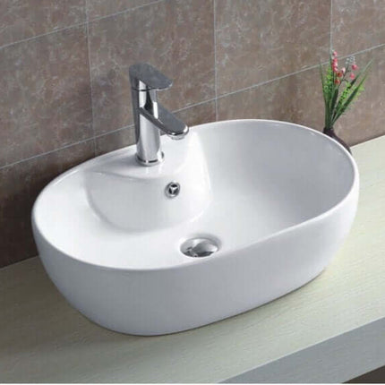 Lavabo Da Appoggio In Ceramica Bianca 60x40 - LB502W