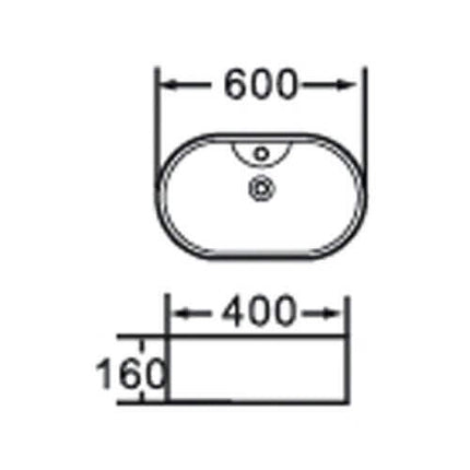 Lavabo Da Appoggio In Ceramica Bianca 60x40 - LB502W