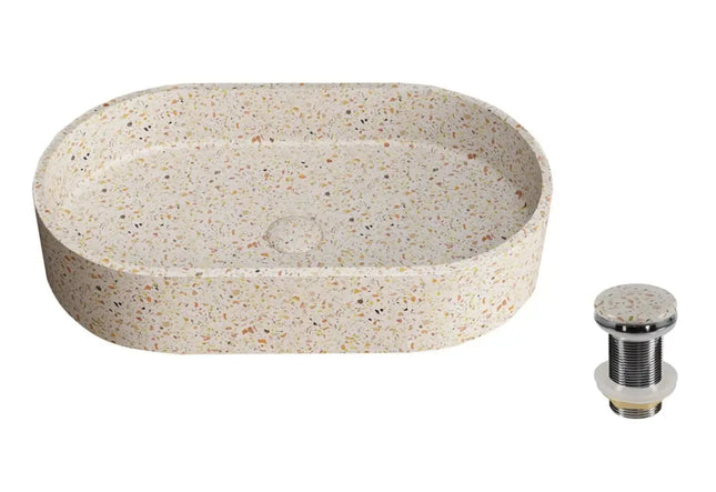 Lavabo Da Appoggio In Mineralmarmo Karag Linus - Fruitcake