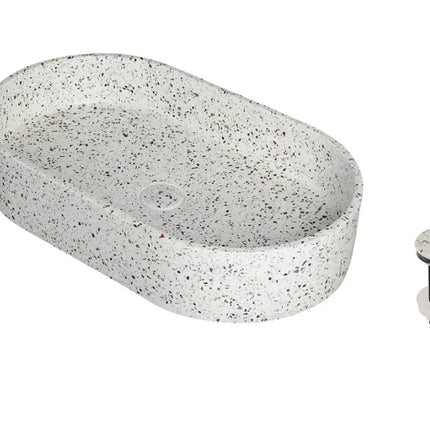 Lavabo Da Appoggio In Mineralmarmo Karag Linus - Stracciatella