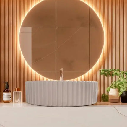 Lavabo Da Appoggio In Cemento - Oyster Grey