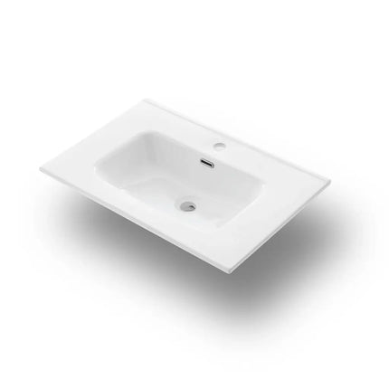 Composizione Bagno 80cm Sospesa Con Due Cassetti E Specchio Con Lampada