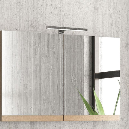 Mobile Bagno 90cm Sospeso Con Specchio Contenitore - New Elsa