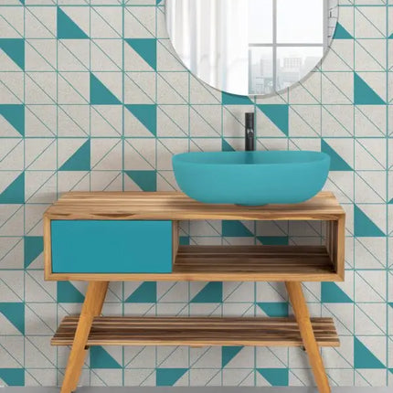 Mobile Consolle Bagno 100cm In Teak - Feelgood Blue Sardinia