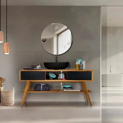 Mobile Consolle Bagno 150cm In Teak - Feelgood Nero