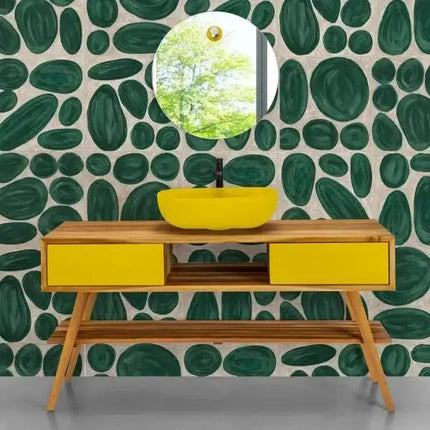 Mobile Consolle Bagno 150cm In Teak - Feelgood Mustard Yellow
