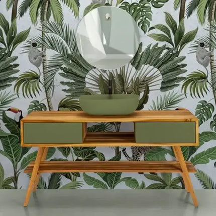 Mobile Consolle Bagno 150cm In Teak - Feelgood Emerald Buddah