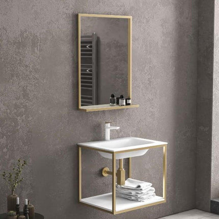 Mobile Bagno Industrial Sospeso 80cm Color Oro