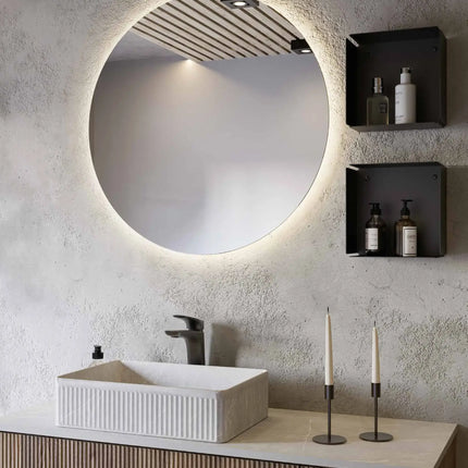 Mobile bagno sospeso 120 cm Noce Bruno con lavabo effetto marmo Pietra Grigia – Verso Legnobagno (dettaglio 1)