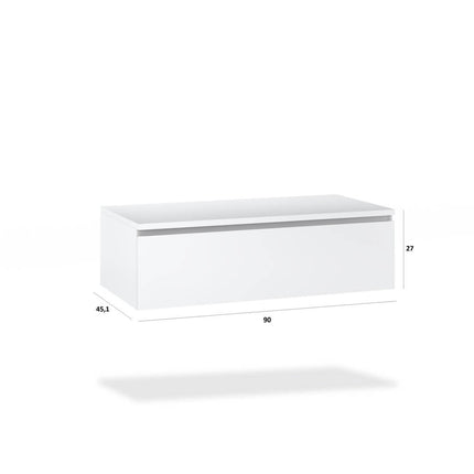Mobile Bagno Sospeso 180cm Con Vasca Integrata Cassetto E Specchio