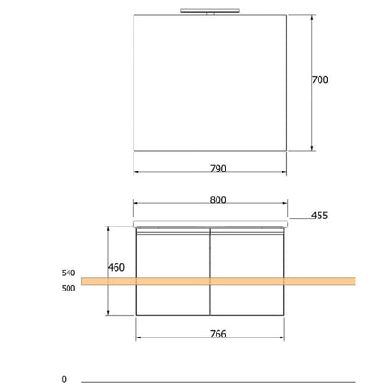 Mobile Bagno Sospeso 80cm Bianco Con Sportelli
