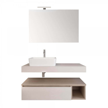 Mobile Bagno Sospeso Con Mensola e Lavabo Da Appoggio