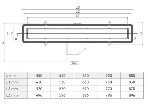 PESTAN - Canalina Di Scarico Doccia Acciaio Inox Nero Opaco