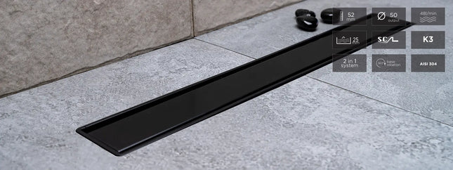 PESTAN - Canalina Di Scarico Doccia Acciaio Inox Nero Opaco