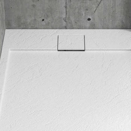 Piatto Doccia Mineralmarmo Bianco Effetto Roccia Spessore 2,3cm