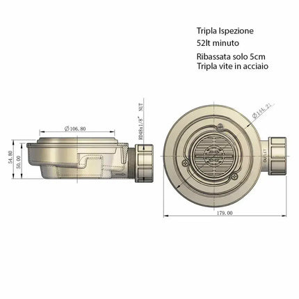 Piatto Doccia Mineralmarmo Bianco Scarico Nascosto
