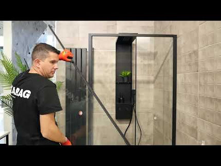 Box Doccia Doppio Scorrevole 6mm Anticalcare H200 Profili Neri