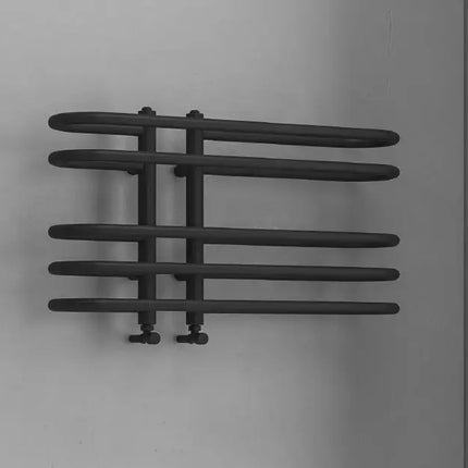 Radiatore Scaldasalviette Nero Opaco Design Moderno - 70x40