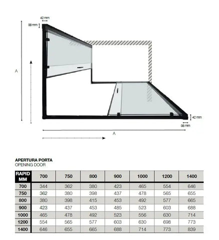 RAPID | Box Doccia Tre Lati Profili Neri 6mm Anticalcare Montaggio Rapido