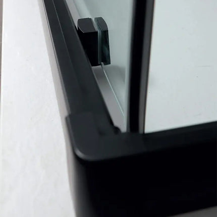 RAPID | Box Doccia Tre Lati Profili Neri 6mm Anticalcare Montaggio Rapido