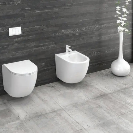 Sanitari Moderni Filo Muro Bianco Opaco - MILOS