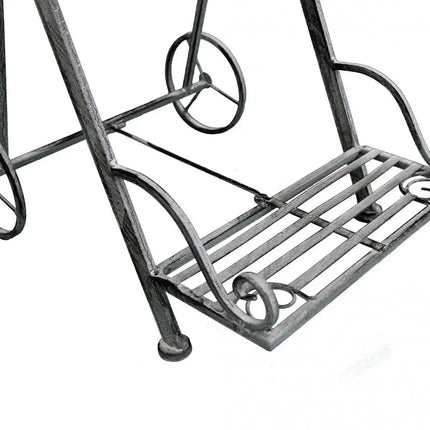 Etagère Scaffale Da Terra Stile Provenzale Ferro Bianco Intagliato 3 Ripiani