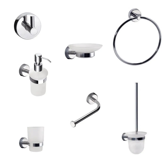 Set Accessori Bagno Vetro Temperato Design Sospeso