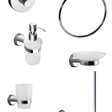 Set Accessori Bagno Vetro Temperato Design Sospeso