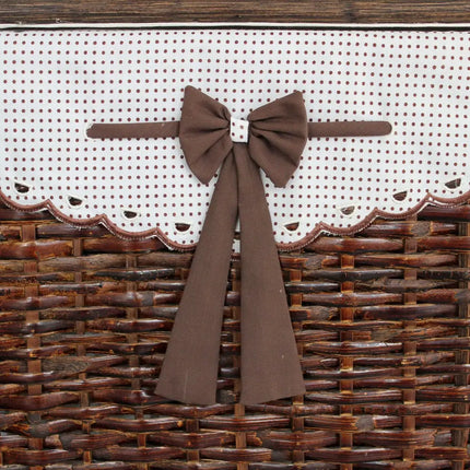 Set di 5 Cesti Porta Biancheria Rattan e Tessuto