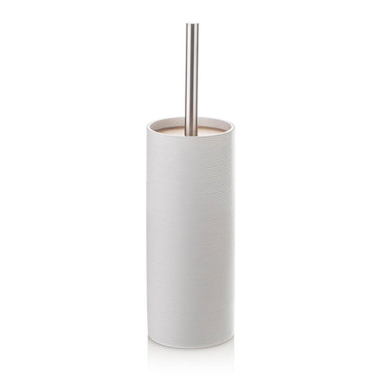 Set Completo Accessori Bagno Colore Bianco e Bambù
