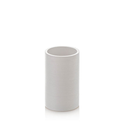 Set Completo Accessori Bagno Colore Bianco e Bambù