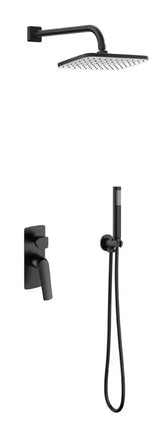 Set doccia LEA gun metal con soffione quadrato, doccino e miscelatore monocomando