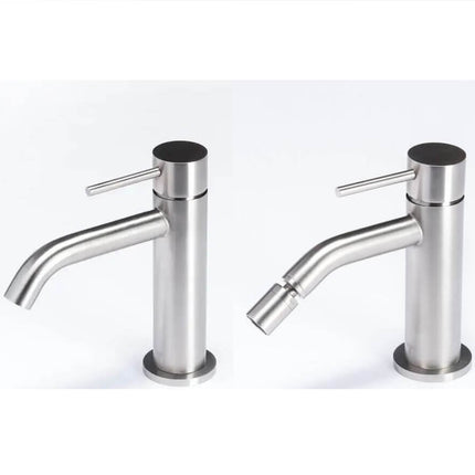 Set Rubinetteria Lavabo e Bidet Acciaio Spazzolato