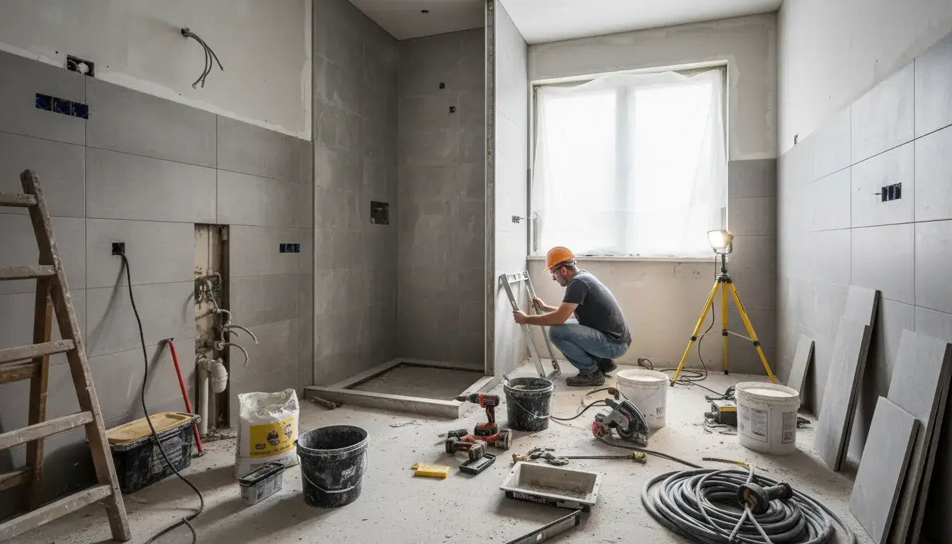 Consegna di materiali per arredo bagno direttamente in cantiere con corriere specializzato