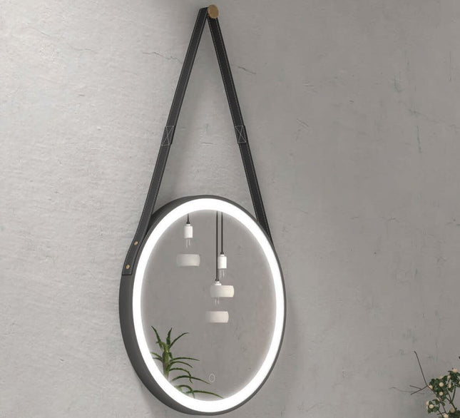 Specchio Da Bagno Con Cinghia E Cornice Led 50cm