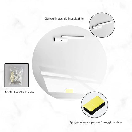 Specchio Semplice Rotondo Con Bordi Smussati