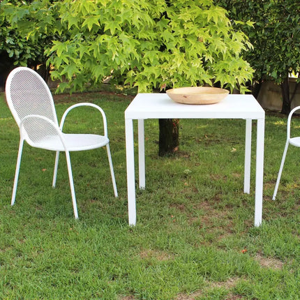 Tavolo da Pranzo in Alluminio Impilabile Quadrato