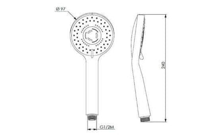 Telefono Doccia Triplo Getto In ABS Cromato - 1020