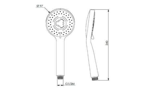 Telefono Doccia Triplo Getto In ABS Cromato - 1020