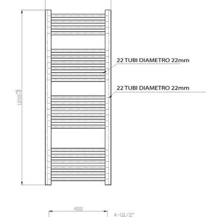 Termoarredo Scaldasalviette Bagno cm 150x45