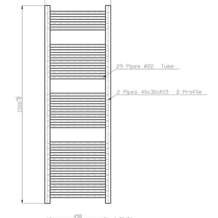 Termoarredo Scaldasalviette Bagno cm 150x50