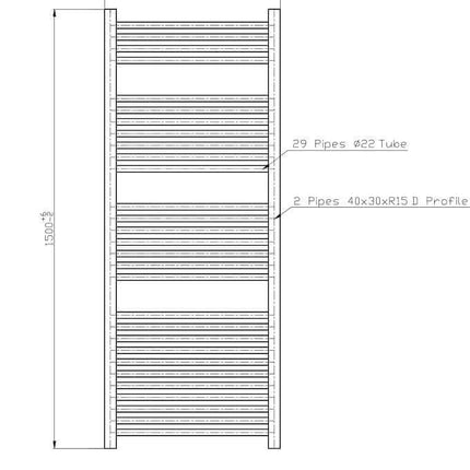 Termoarredo Scaldasalviette Bagno cm 150x60